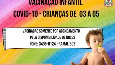 Vacinação Covid-19: Crianças de 03 a 05 anos